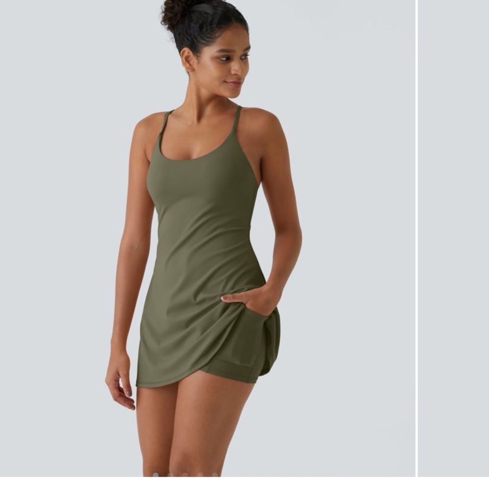 HALARA Olive Green Women's Dress